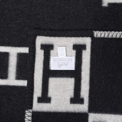 Hermes Wool Cashmere Avalon Blanket Ecru Gris Fonce 3 of 3