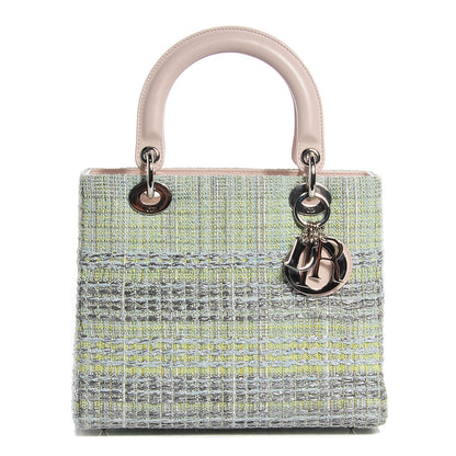 Christian Dior Tweed Medium Lady Dior Pink Green 1 of 9