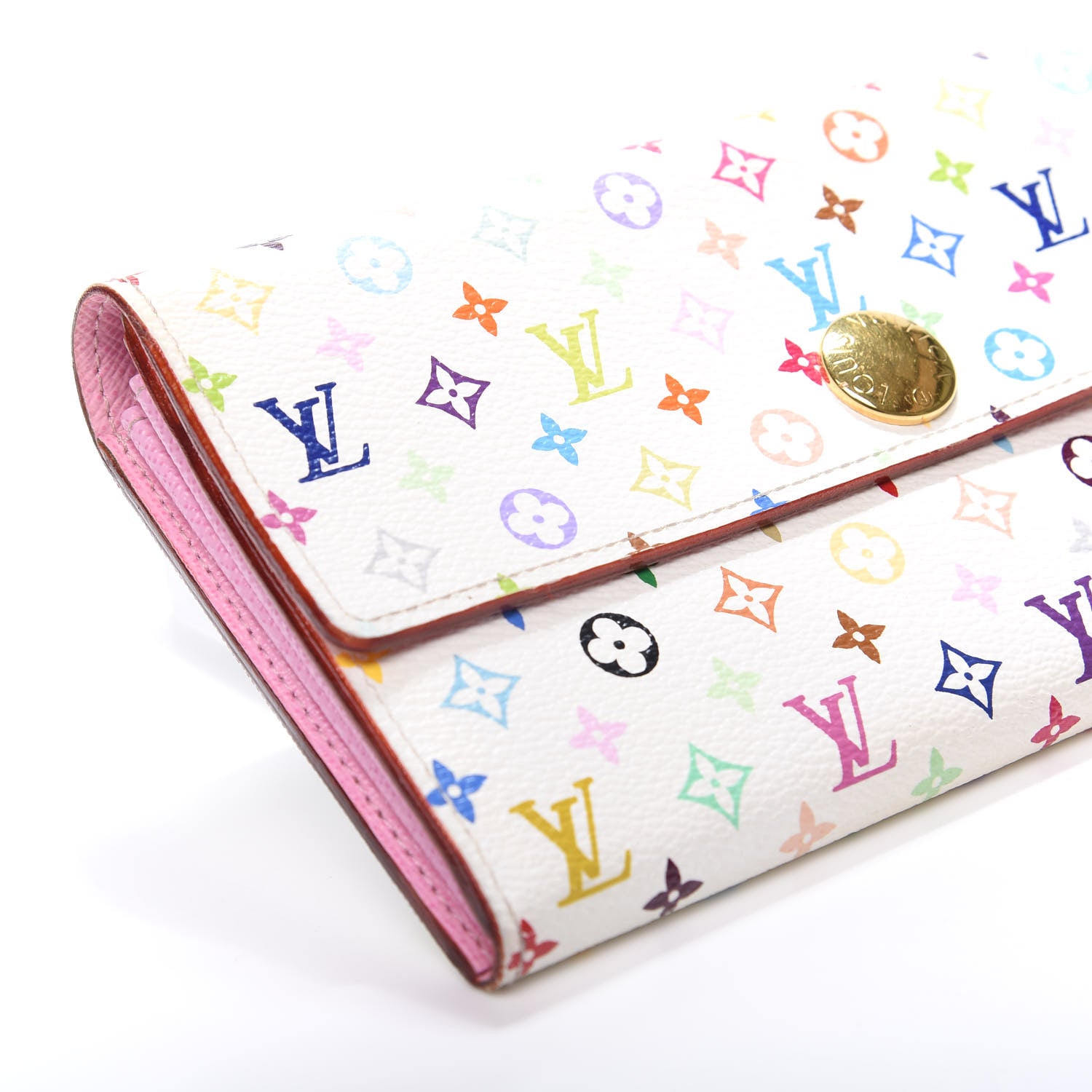 Louis Vuitton Monogram Multicolor Sarah Wallet White Litchi 5 of 10