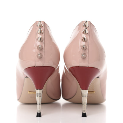Gucci Patent GG Bow Sadie Spike Mid Heel Pumps 39.5 Perfect Pink 6 of 10