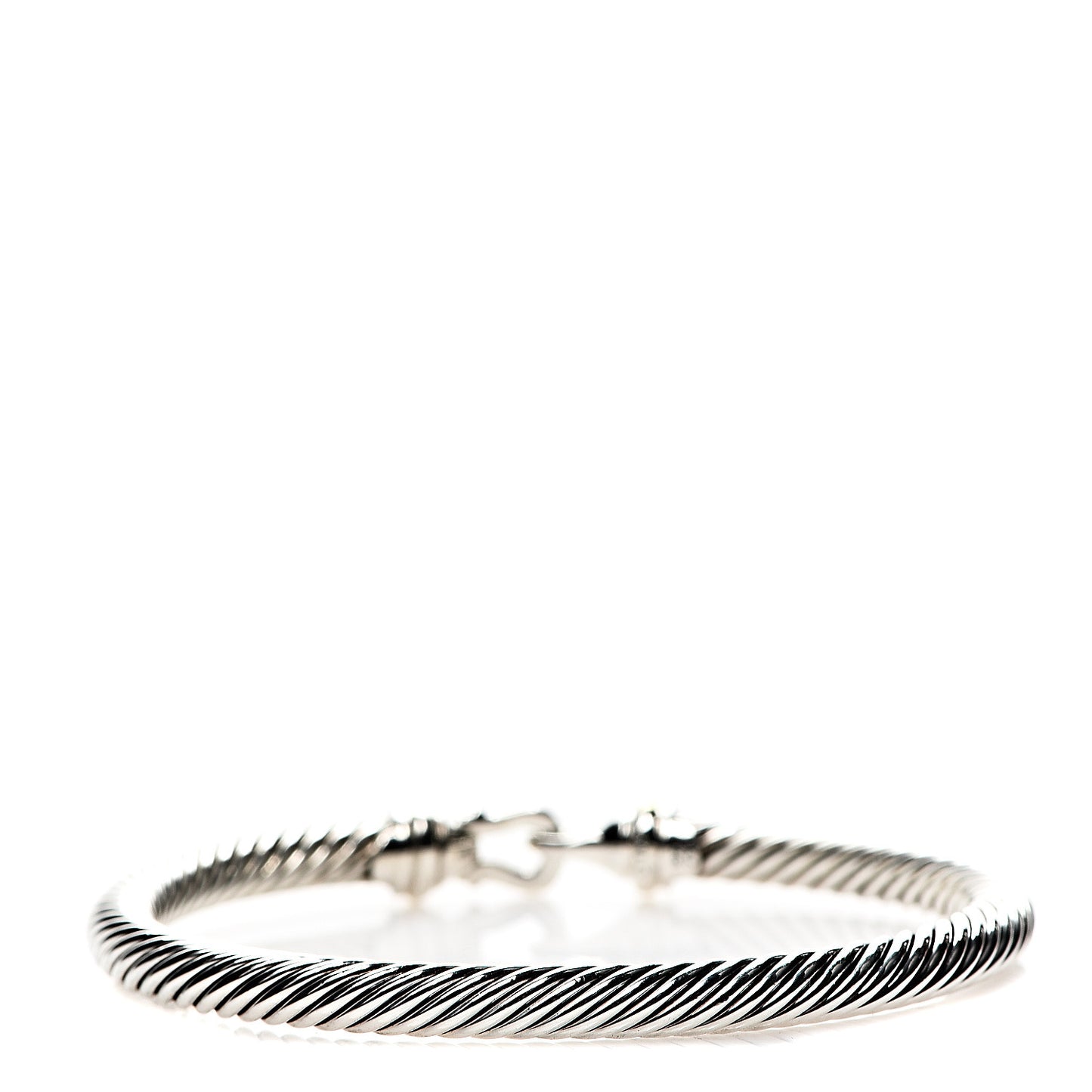 Sterling Silver 18K Yellow Gold 5mm Cable Classic Buckle Bracelet