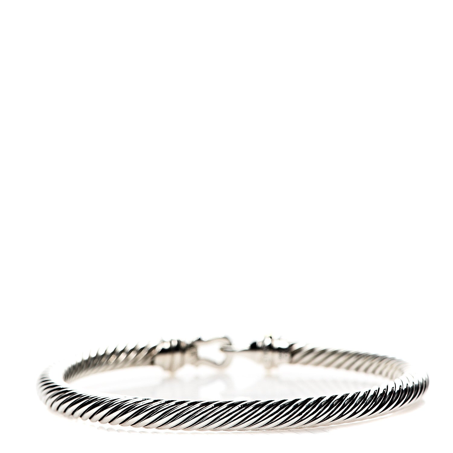David Yurman Sterling Silver 18K Yellow Gold 5mm Cable Classic Buckle Bracelet 2 of 3