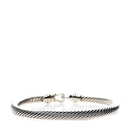 David Yurman Sterling Silver 18K Yellow Gold 5mm Cable Classic Buckle Bracelet 2 of 3