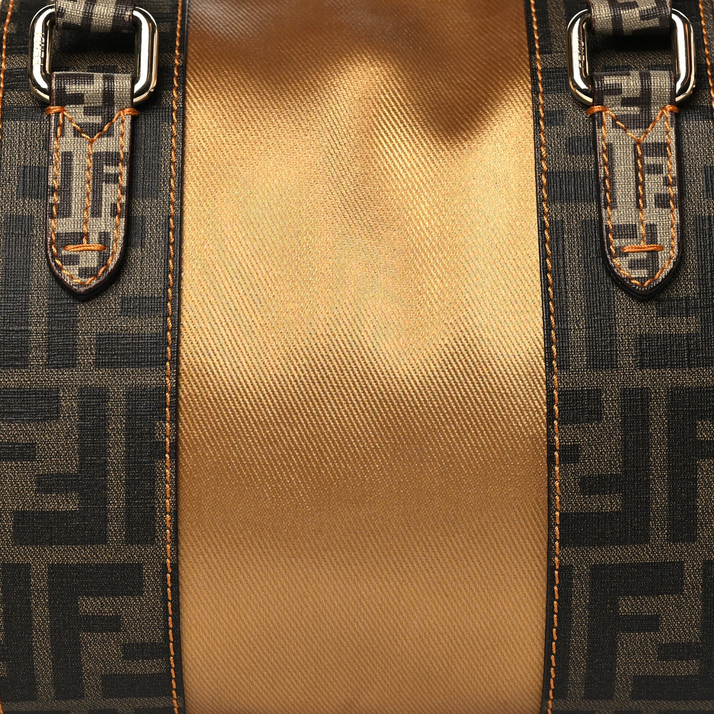 Zucca Zucchino Mixed Media Small B Mix Tote Tobacco Gold