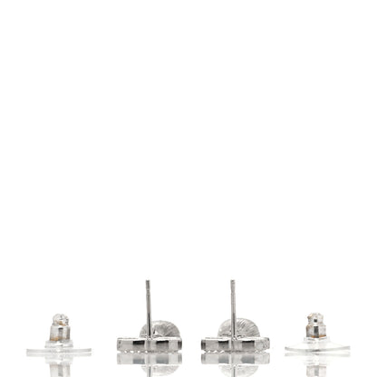 Chanel Crystal CC Teardrop Earrings Silver 3 of 4