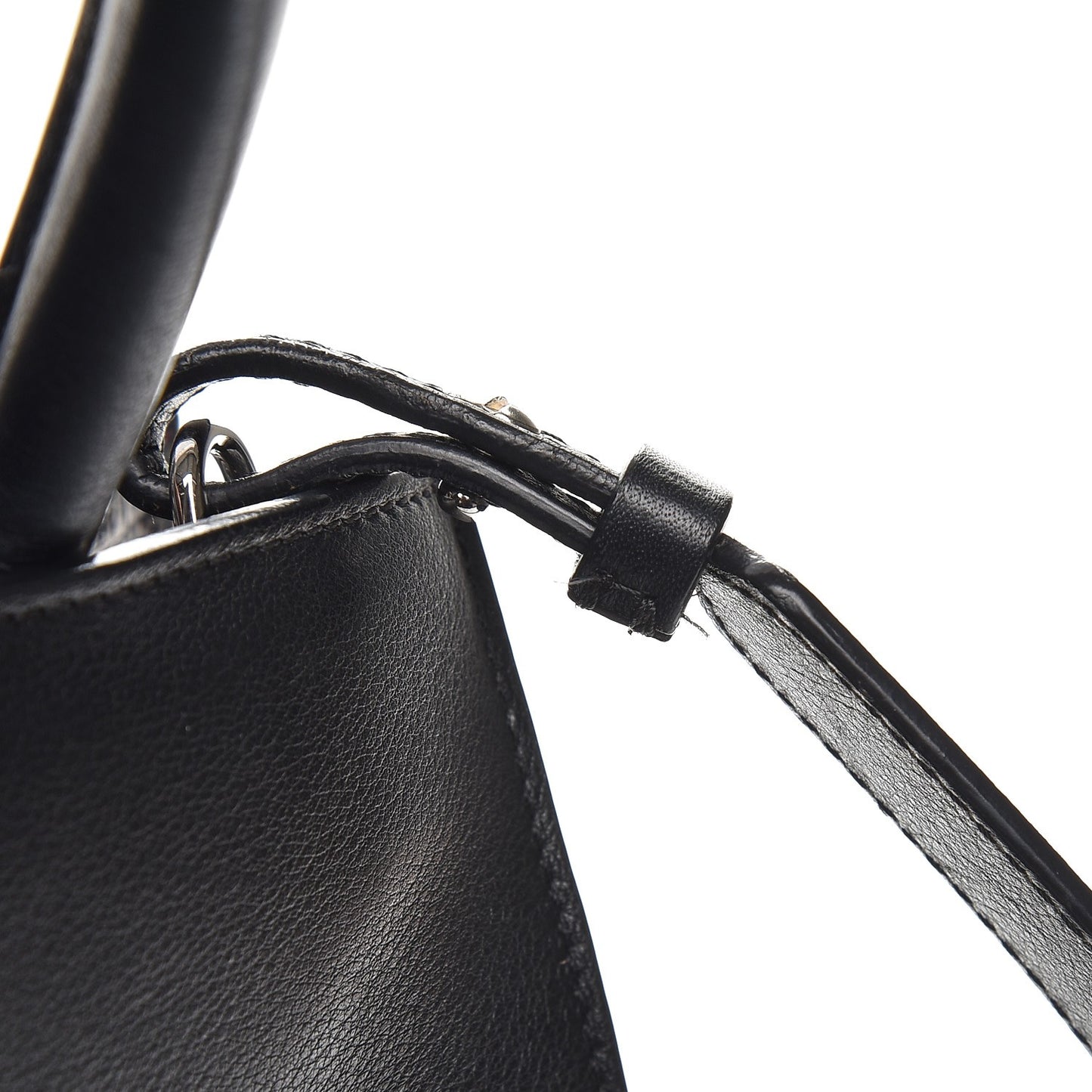 Calfskin Crocodile Embossed Small Obsedia Satchel Black