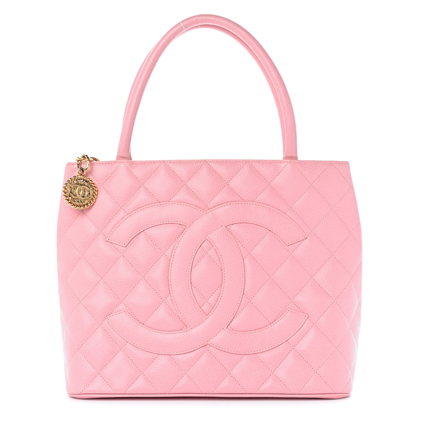 Caviar Quilted Medallion Tote Light Pink