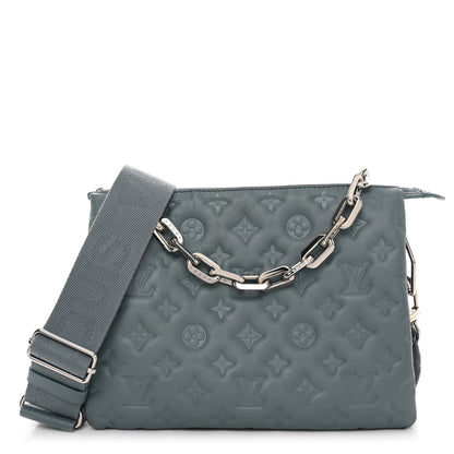 Louis Vuitton Lambskin Embossed Monogram Coussin PM Blue Glacier 1 of 14