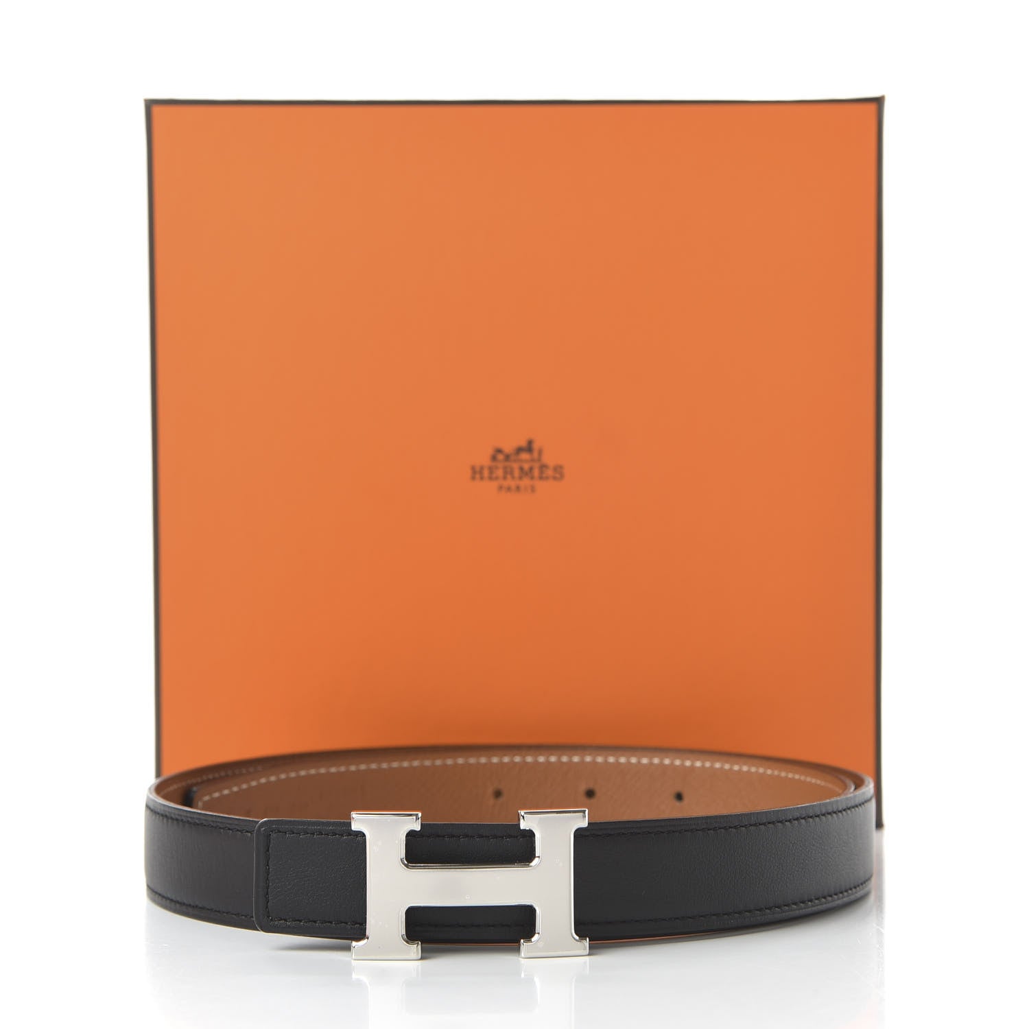 Hermes Box Epsom 24mm Mini H Belt 80 Black Gold 6 of 6
