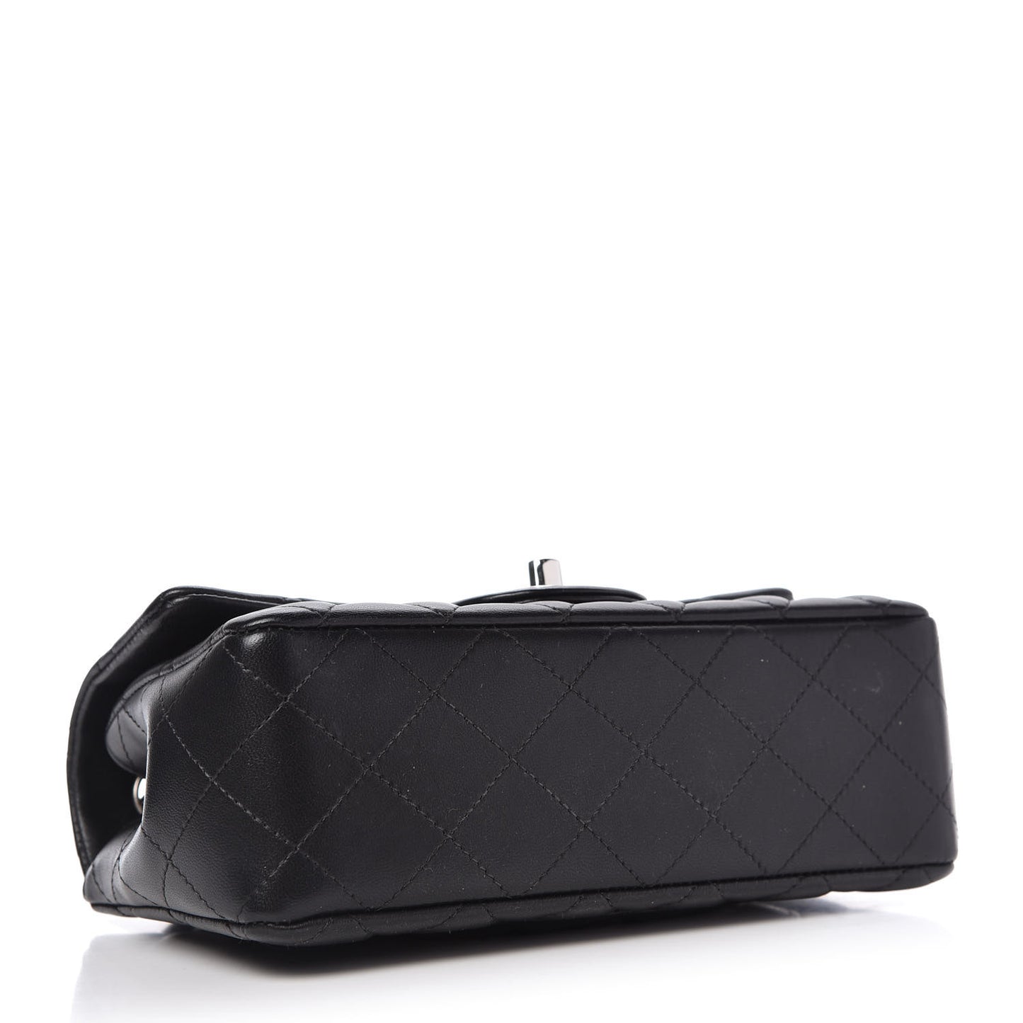 Lambskin Quilted Mini Rectangular Flap Black