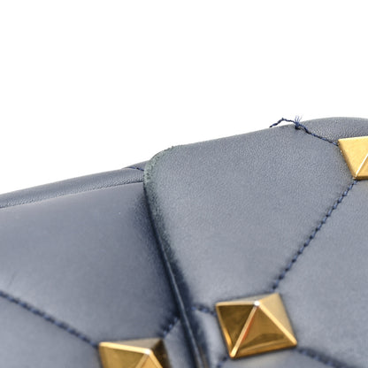 Valentino Garavani Nappa Large Roman Stud Shoulder Bag Marine 10 of 13