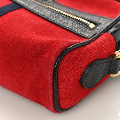 Gucci Suede Patent Web Mini Ophidia Shoulder Bag Hibiscus Red Black 9 of 9
