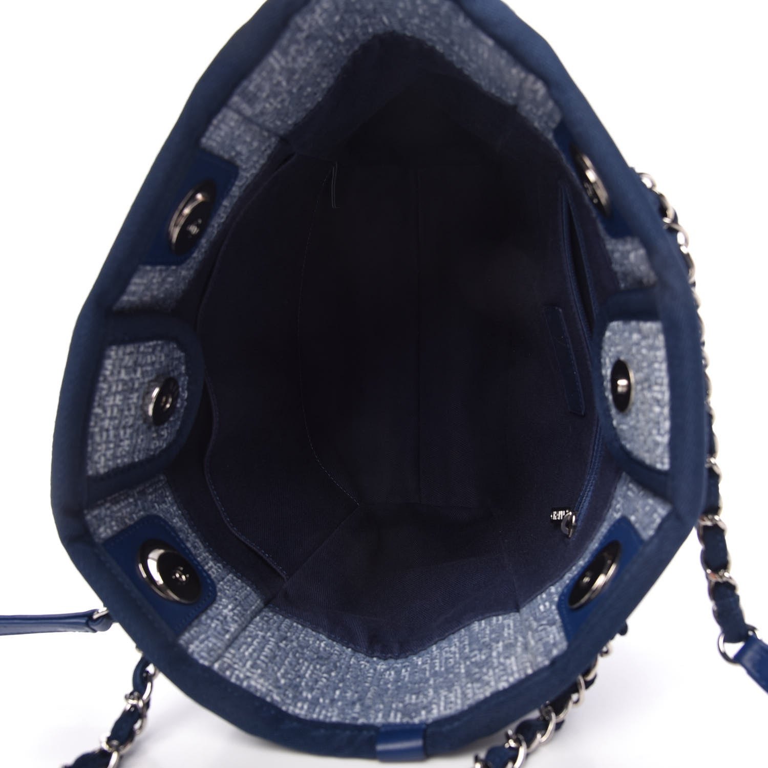 Chanel Woven Straw Raffia Mini Deauville Tote Blue 5 of 10