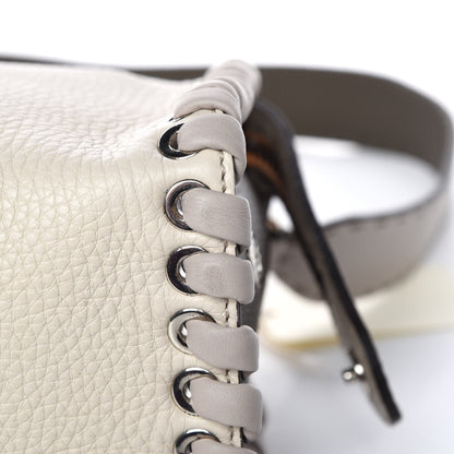 Fendi Cuoio Romano Selleria Vitello Dolce Lace Up Lei Boston Tote Camelia Milk Grigio Polvere 11 of 12