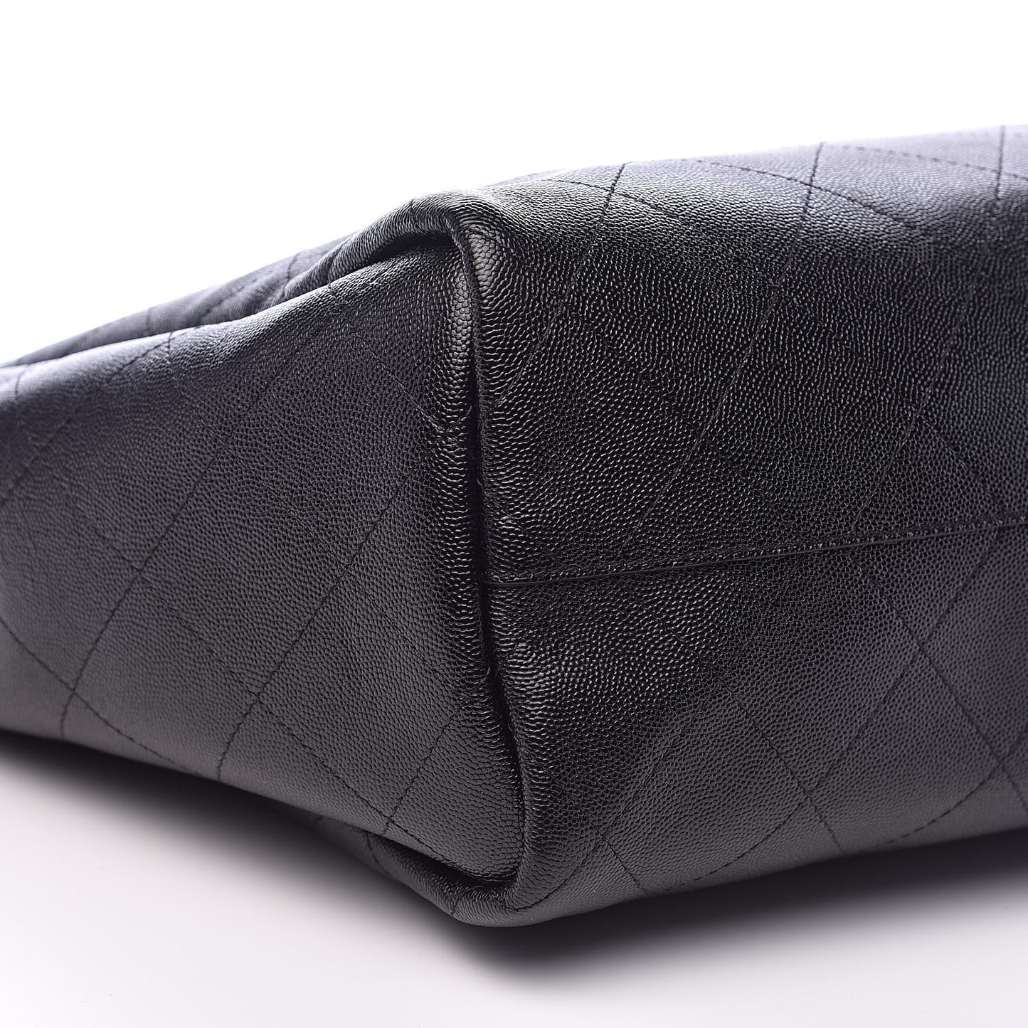 Caviar Stitched Large Shopping Tote Black