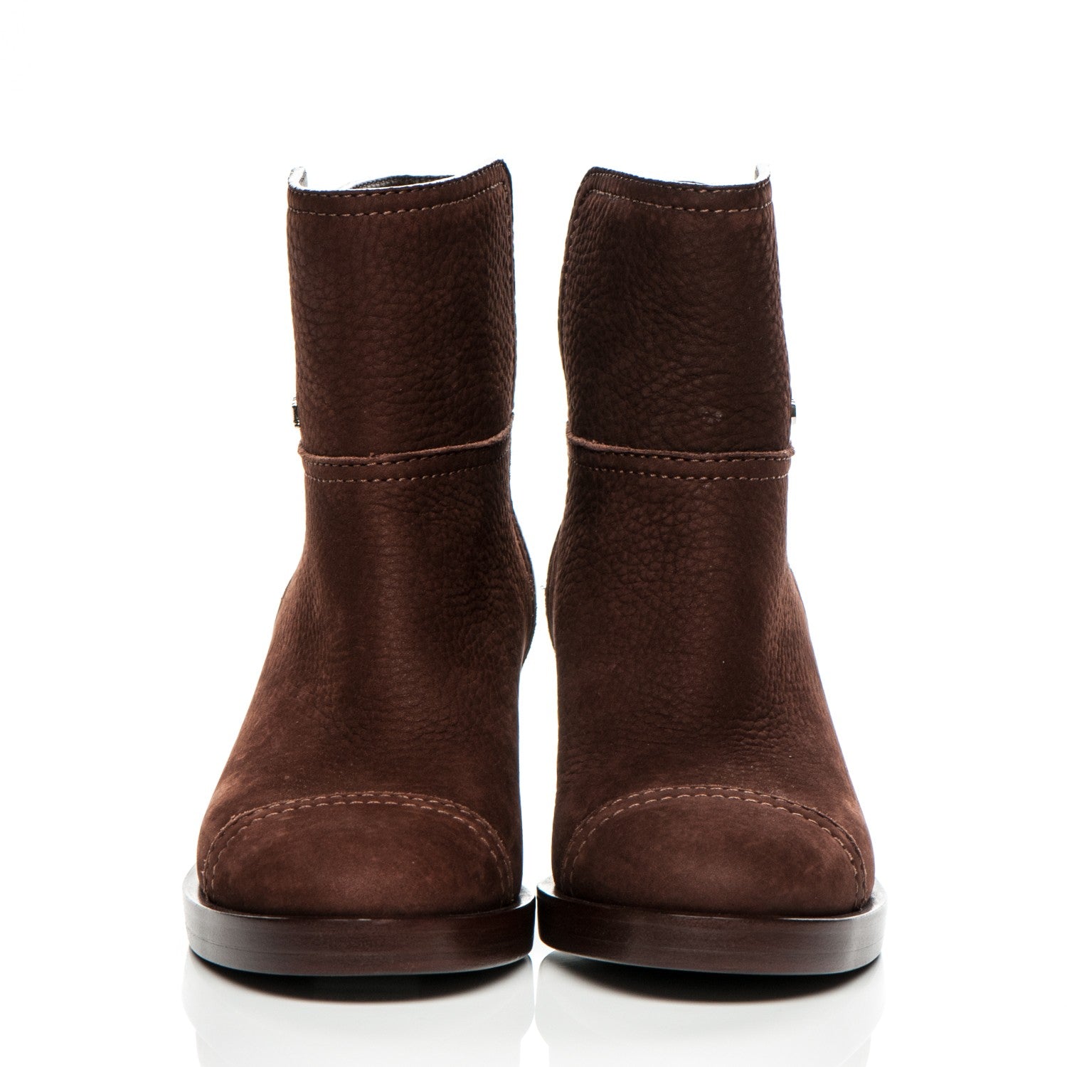 Chanel Suede Calfskin Short Boots 35 Brown 2 of 8