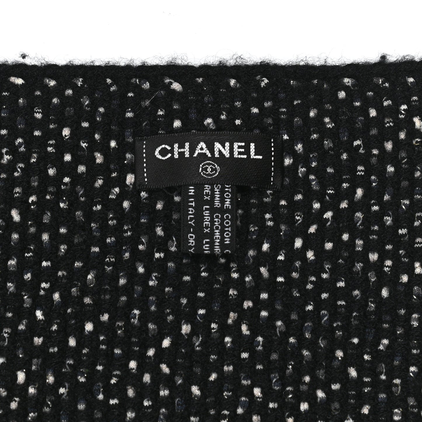 Cotton Cashmere CC Scarf Black