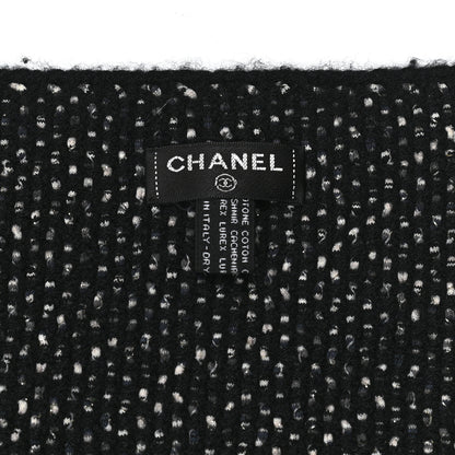 Chanel Cotton Cashmere CC Scarf Black 5 of 5