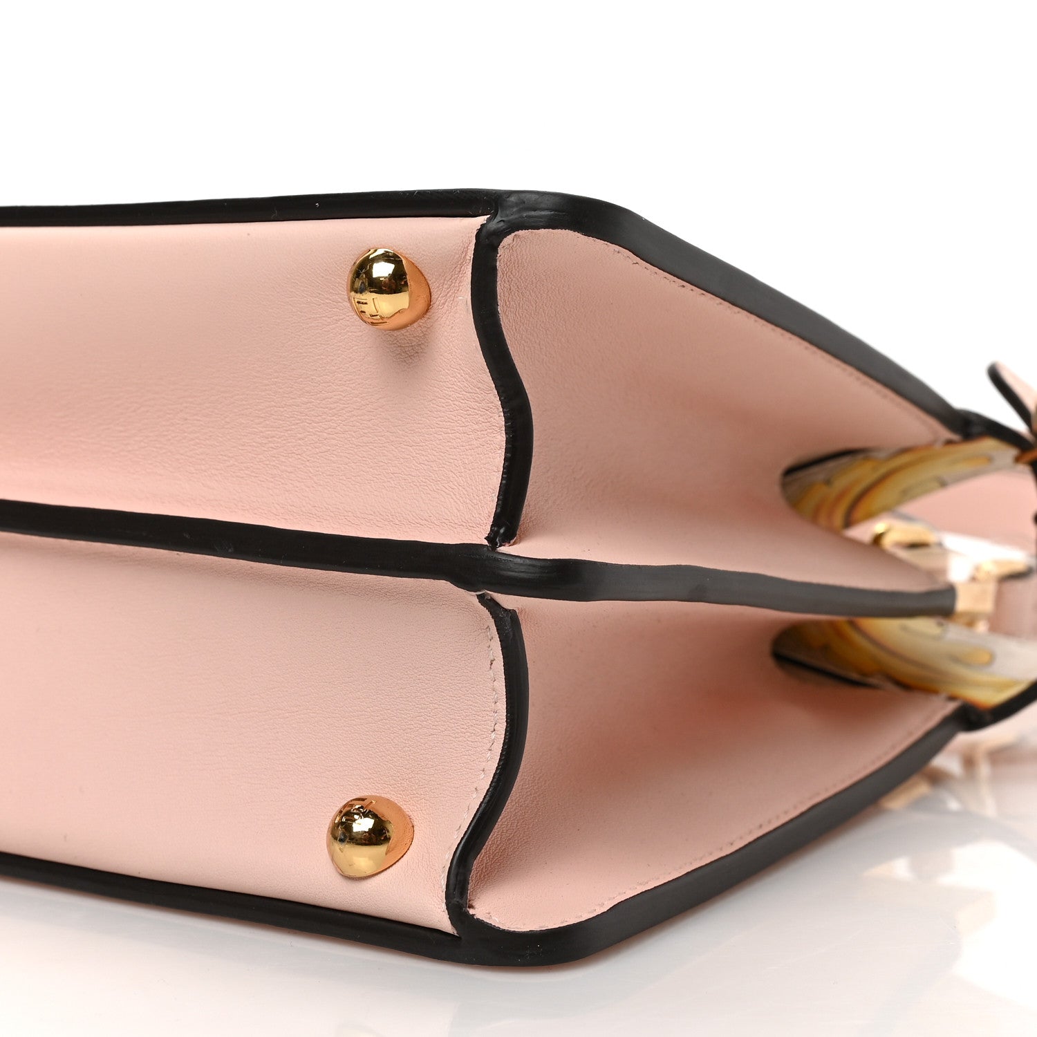 Fendi X VERSACE Vitello Seta Nappa Fendace FF Baroque Small Peekaboo I SEE U Satchel Rosa Confetto White Gold 8 of 8