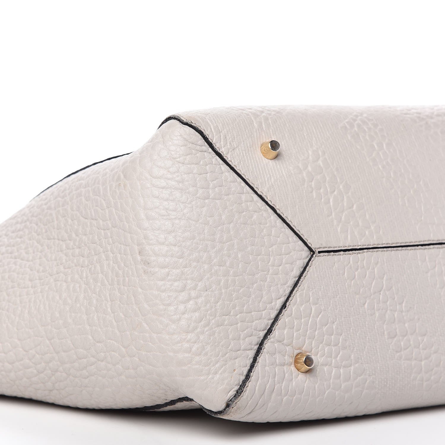Burberry Signature Grain Calfskin Check Embossed Small Canterbury Tote Stone White 6 of 12