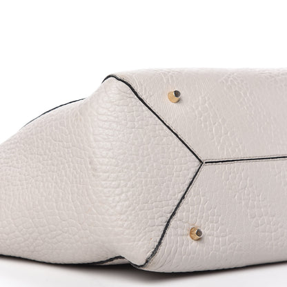 Burberry Signature Grain Calfskin Check Embossed Small Canterbury Tote Stone White 6 of 12