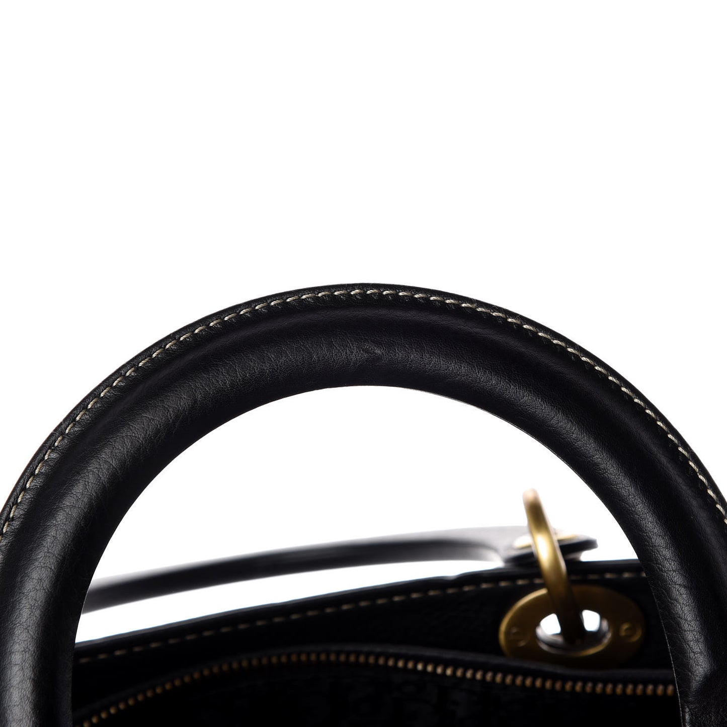 Grained Calfskin Large Lady Dior Black