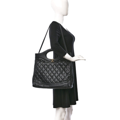 Chanel Lambskin Quilted Large 31 Shopping Bag Black 2 of 9