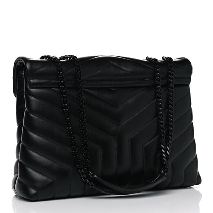 Saint Laurent Calfskin Y Quilted Monogram Medium Loulou Chain Satchel Black 2 of 6