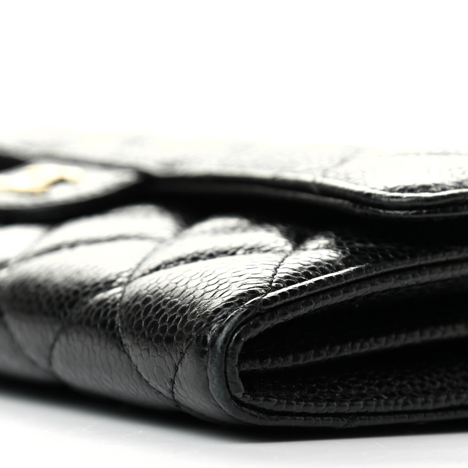 Chanel Caviar Quilted Large Gusset Flap Wallet Black 9 of 10