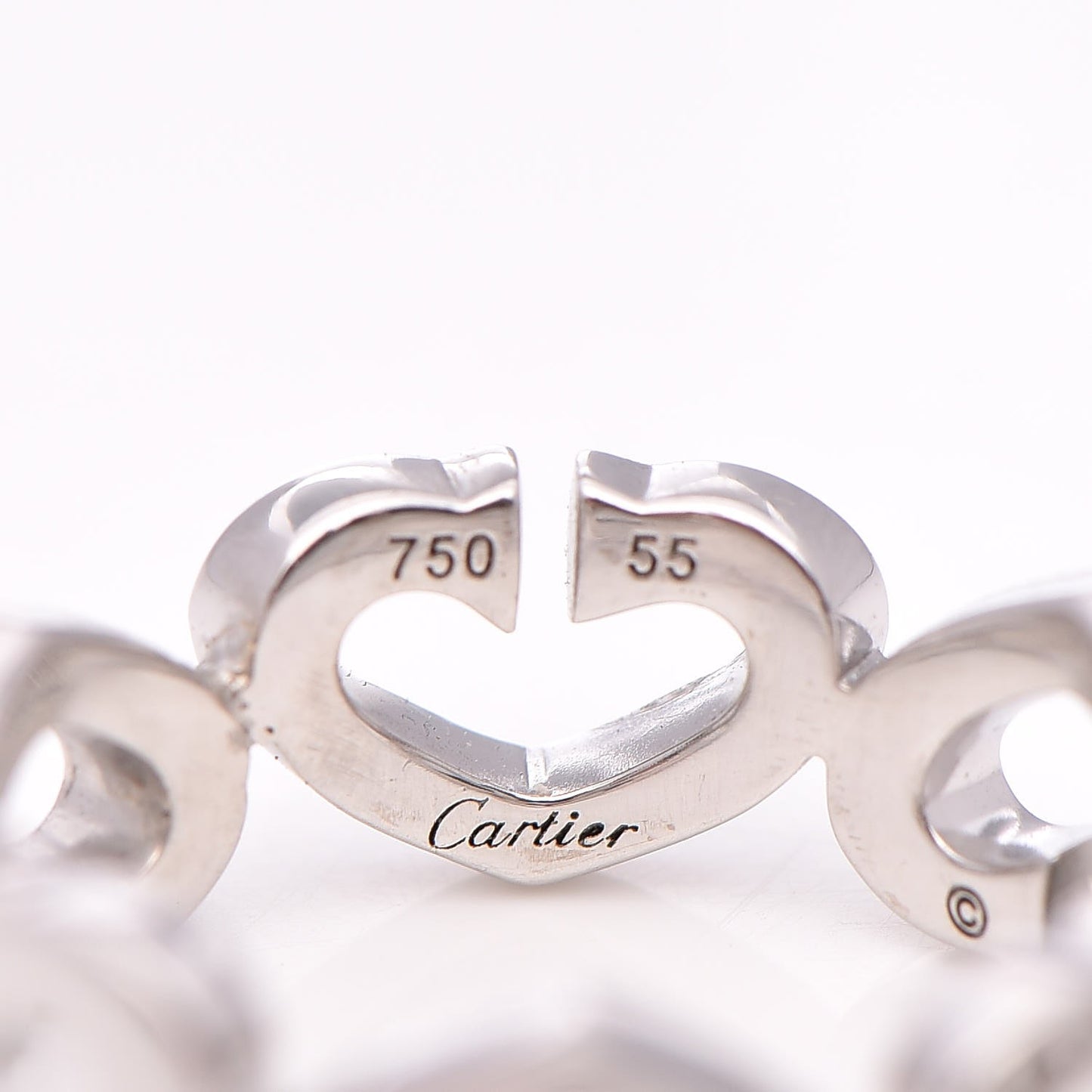 18K White Gold Diamond Hearts and Symbols Ring 55 7.25