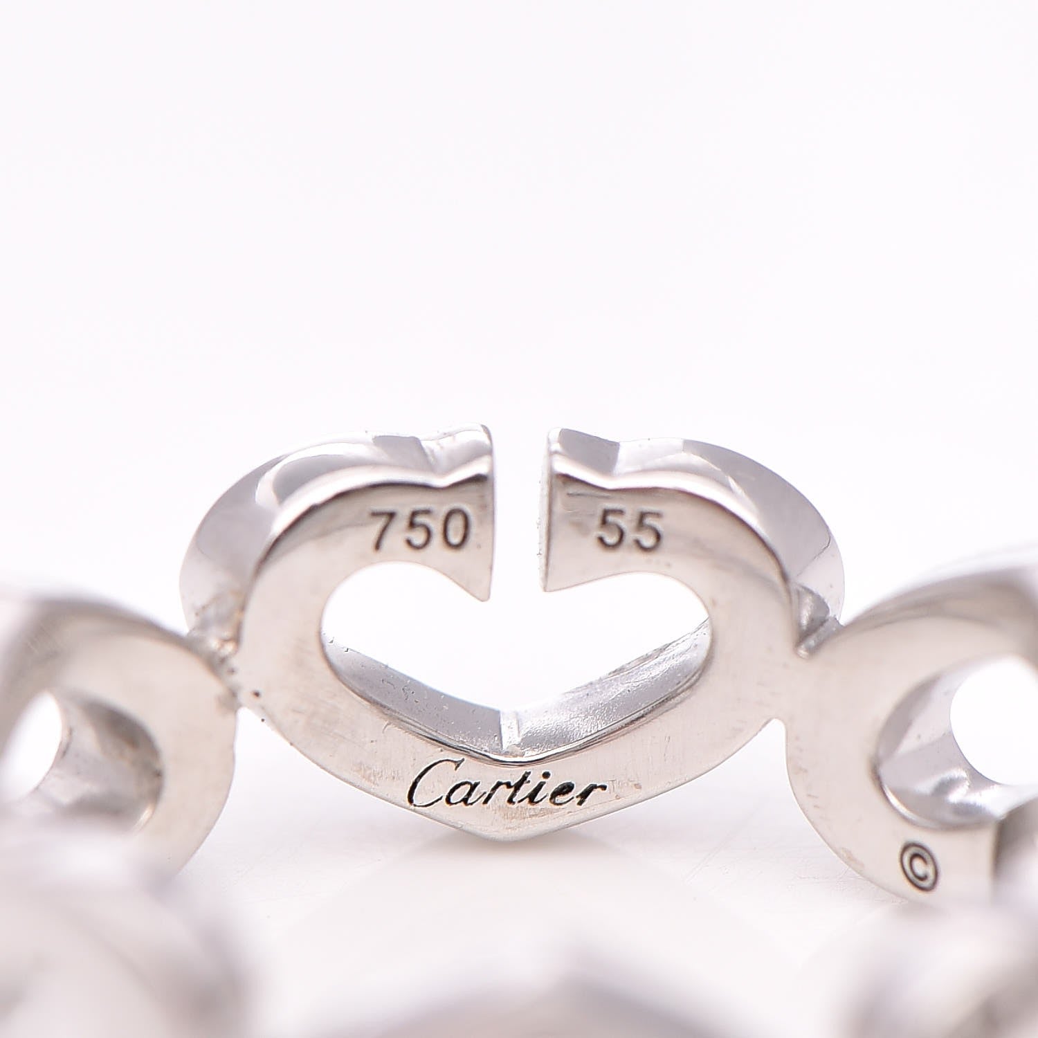 Cartier 18K White Gold Diamond Hearts and Symbols Ring 55 7.25 5 of 5