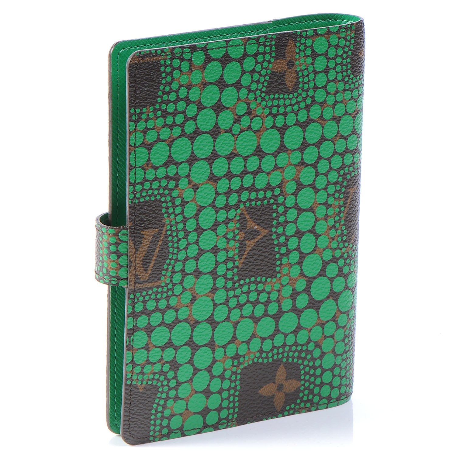 Louis Vuitton Monogram Kusama Town Small Ring Agenda Green 3 of 8