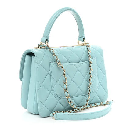 Chanel Lambskin Quilted Small Trendy CC Flap Dual Handle Bag Light Blue 3 of 14