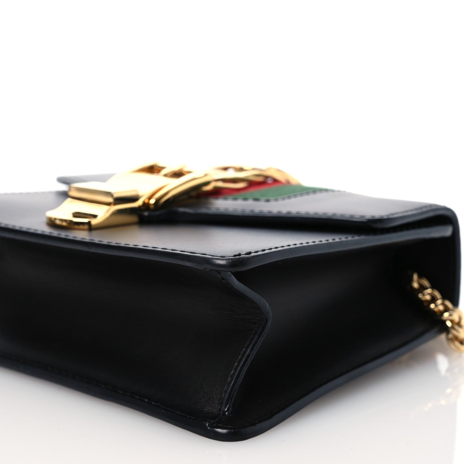Gucci Calfskin Mini Sylvie Chain Shoulder Bag Black 10 of 15
