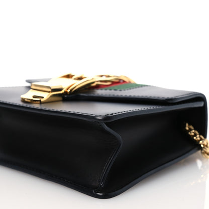 Gucci Calfskin Mini Sylvie Chain Shoulder Bag Black 10 of 15