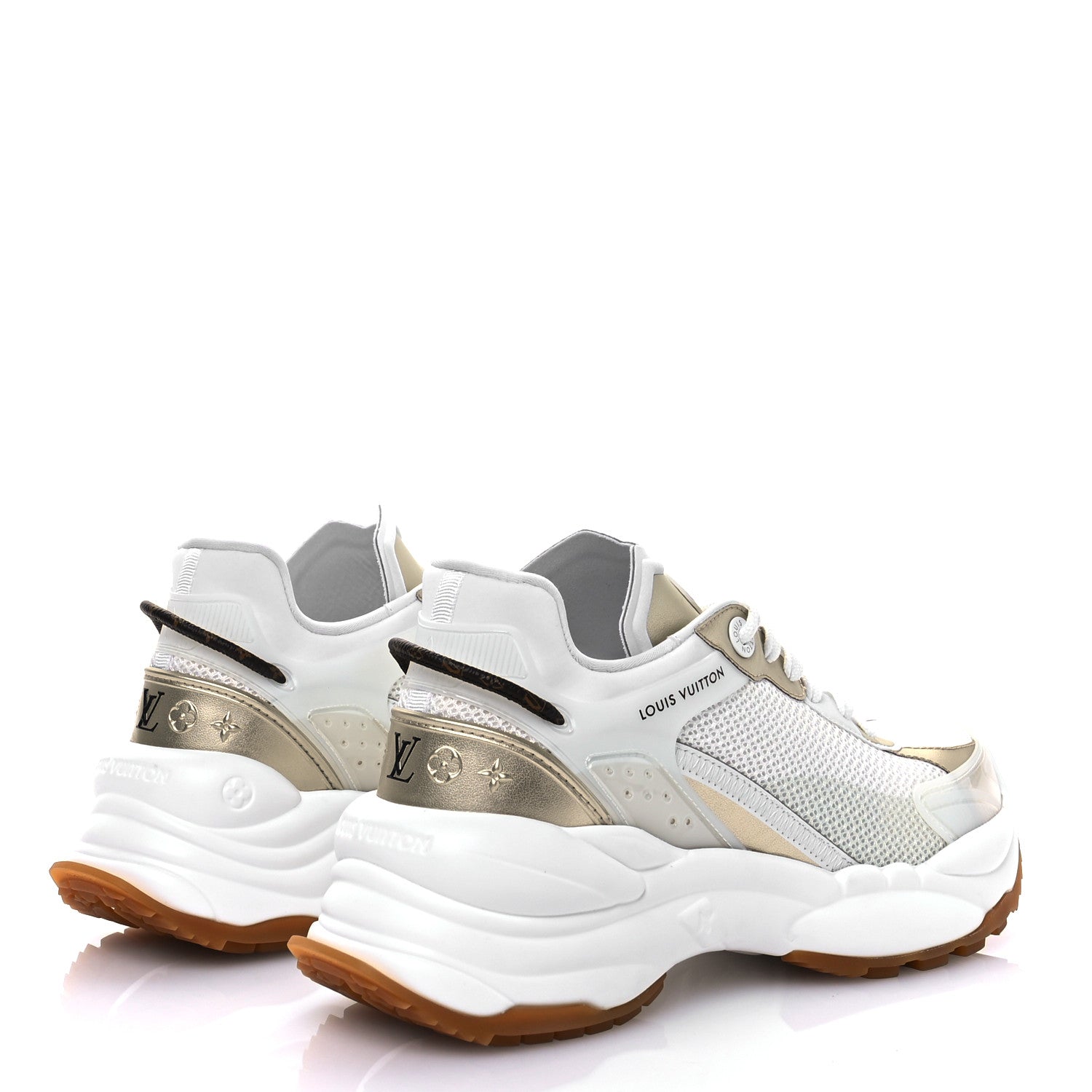 Louis Vuitton Monogram Calfskin Run 55 Sneakers 37.5 White 4 of 9