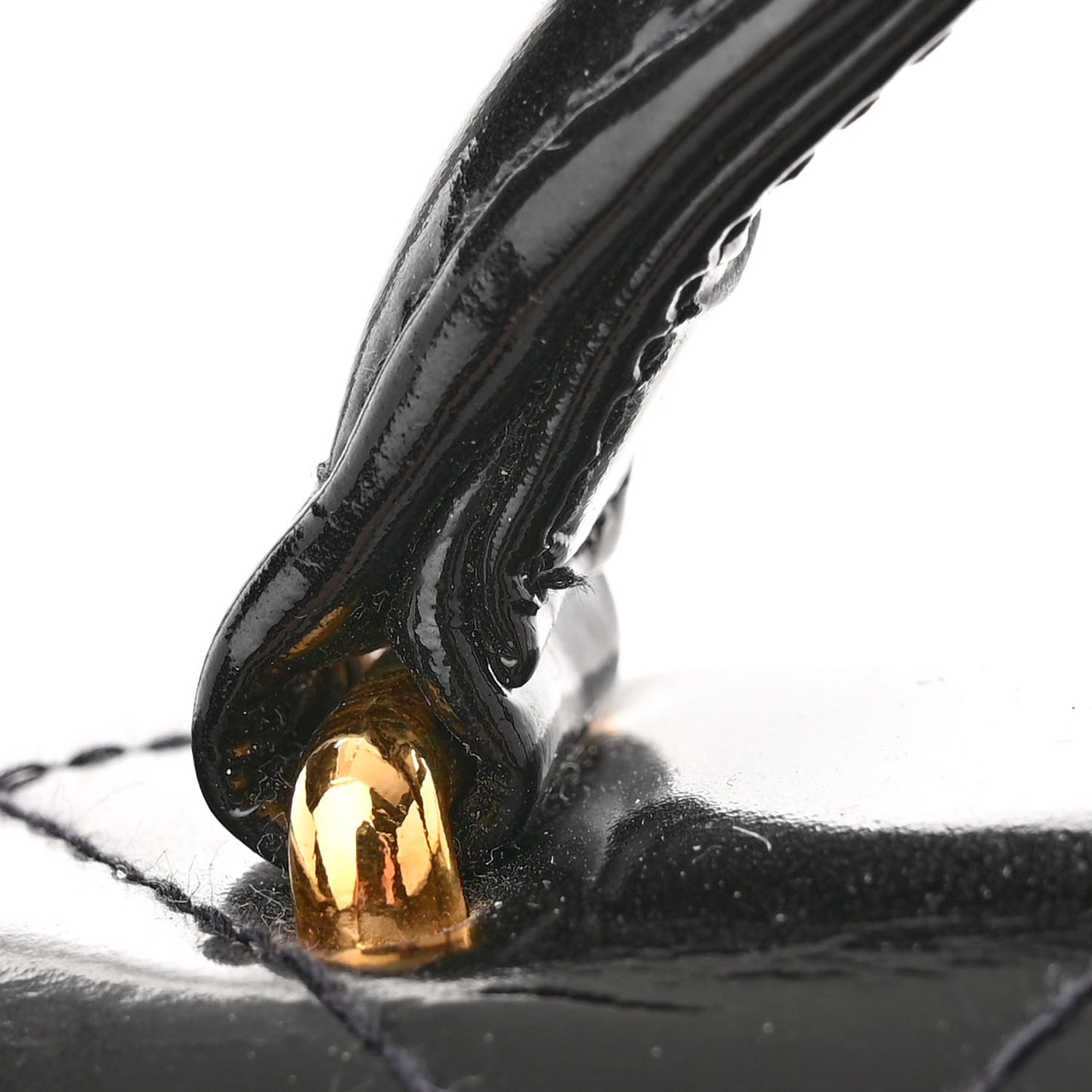 Patent Quilted Briefcase Laptop Bag Black