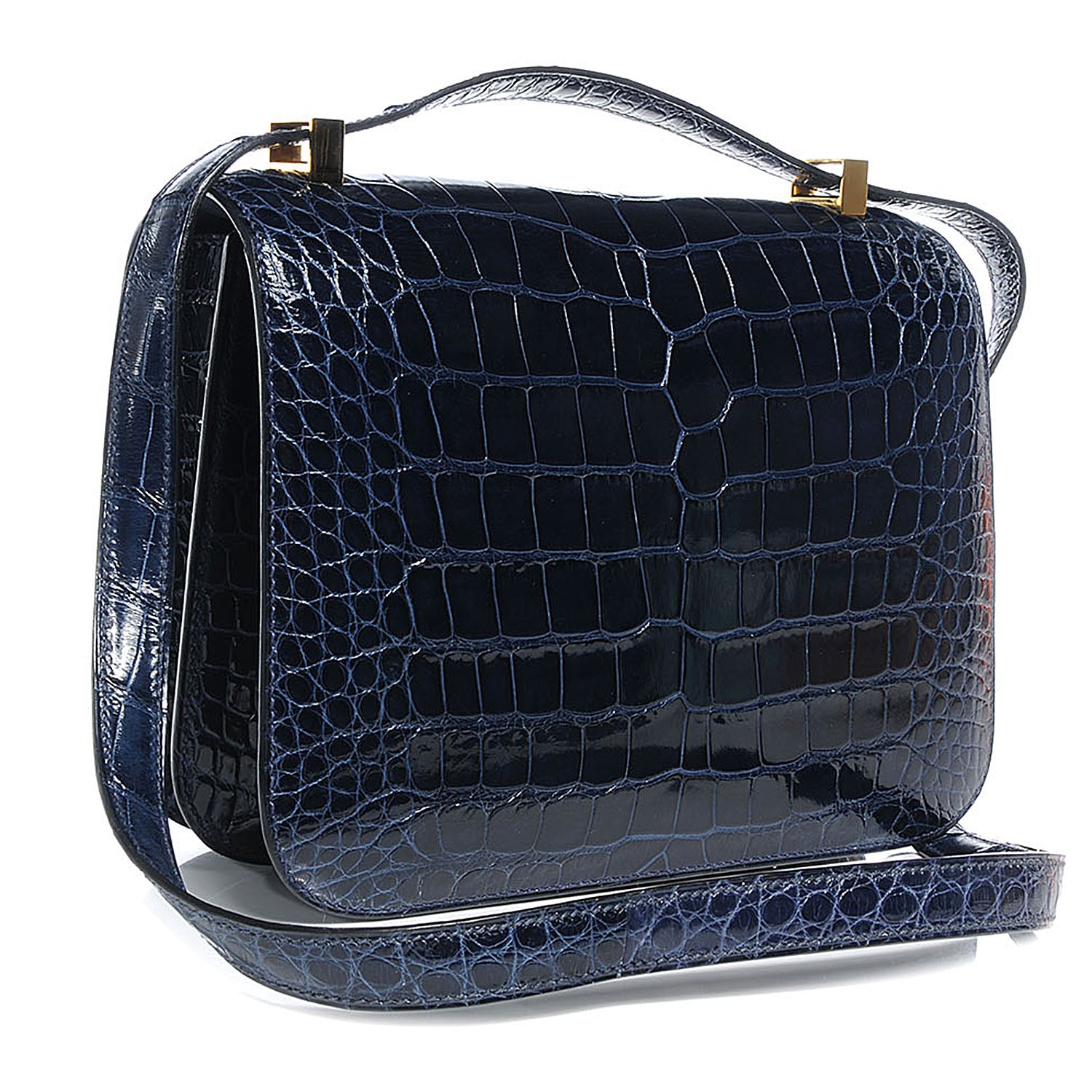 Hermes Shiny Alligator Constance 23 cm Bleu Abysse 3 of 9