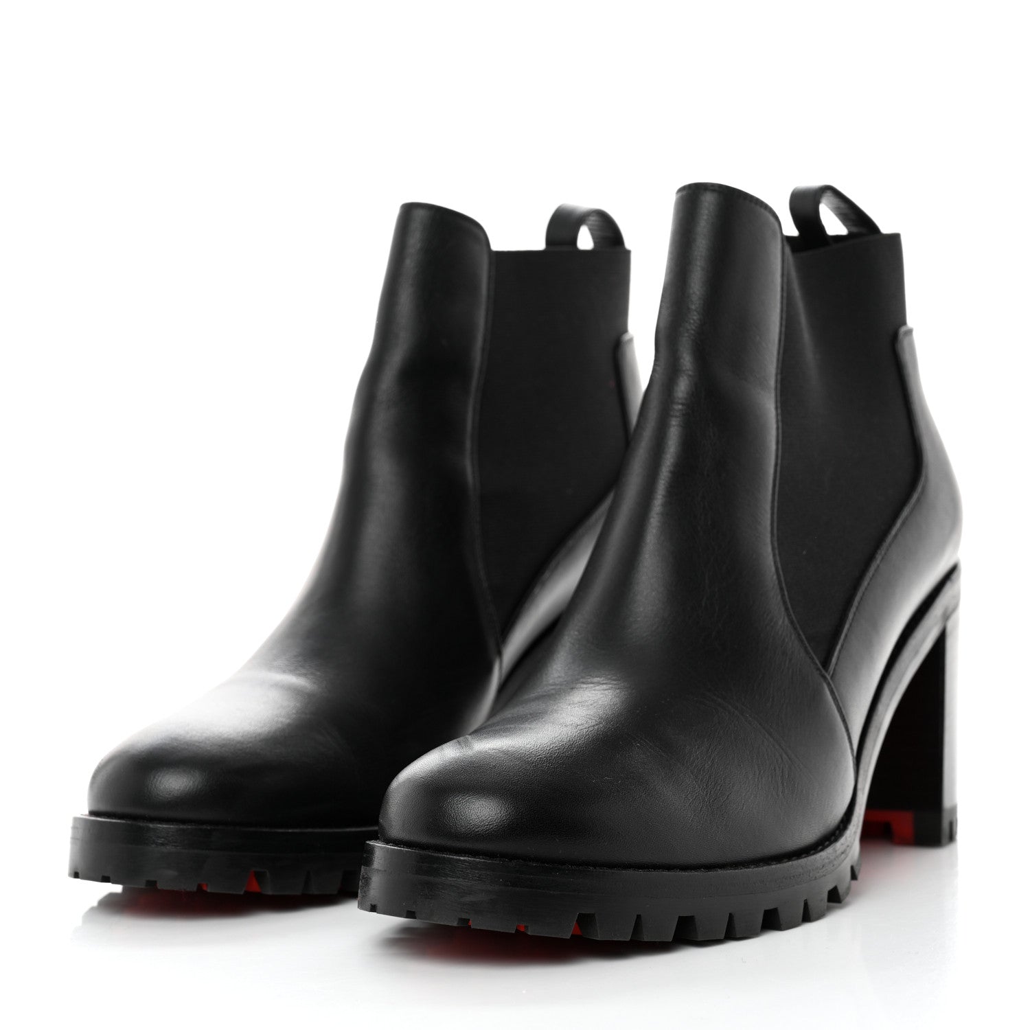 Christian Louboutin Calfskin Marchacroche 70 Chelsea Boots 37.5 Black 3 of 7