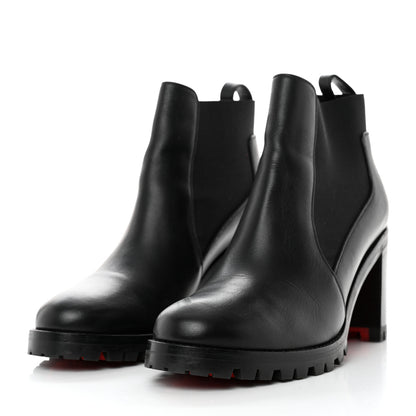 Christian Louboutin Calfskin Marchacroche 70 Chelsea Boots 37.5 Black 3 of 7