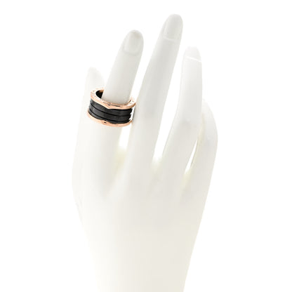 Bulgari 18K Rose Gold Black Ceramic B.Zero1 Four-Band Ring 57 8 2 of 7