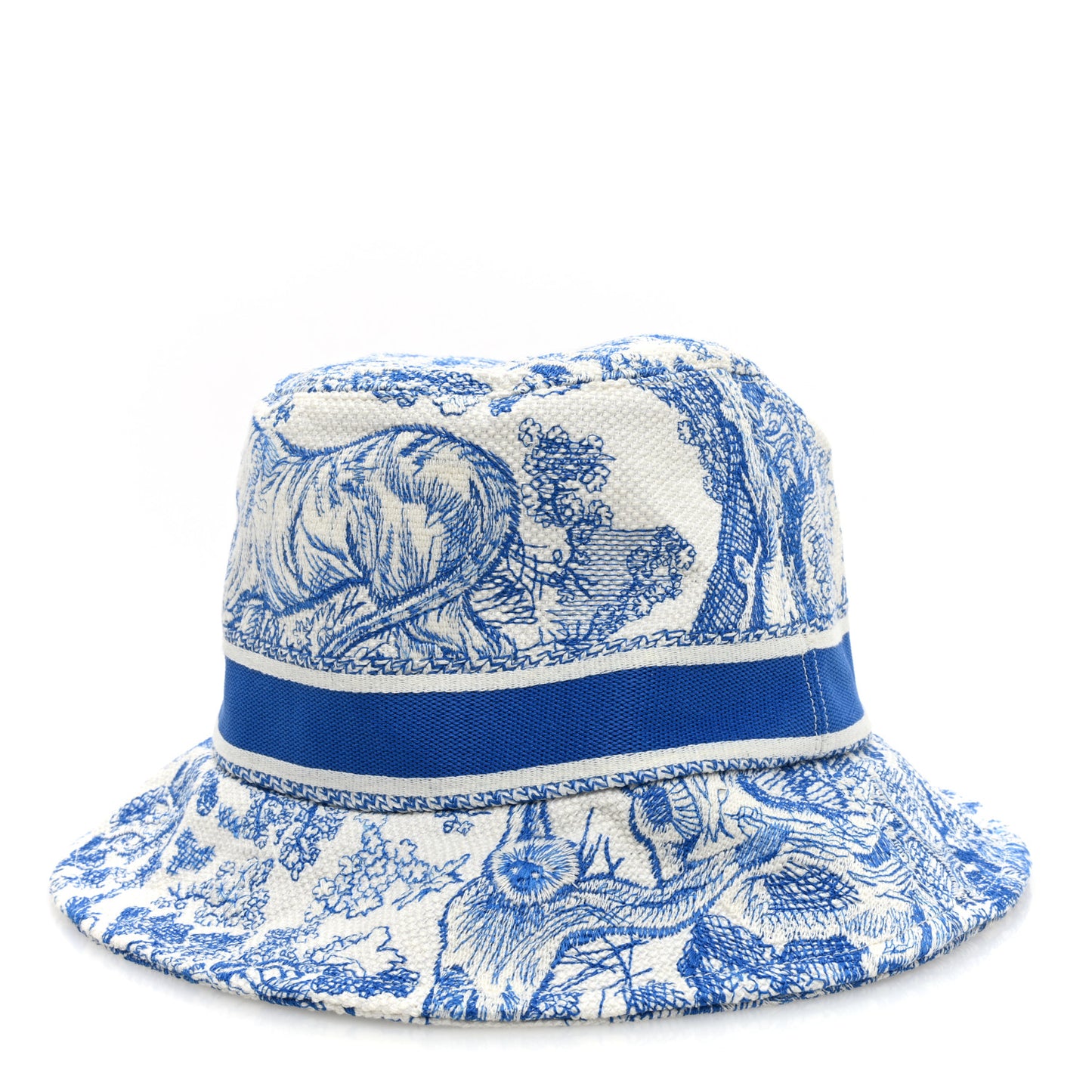 Canvas Toile de Jouy Sauvage Diorivera D-Bobby Small Brim Bucket Hat 59 Fluorescent Blue