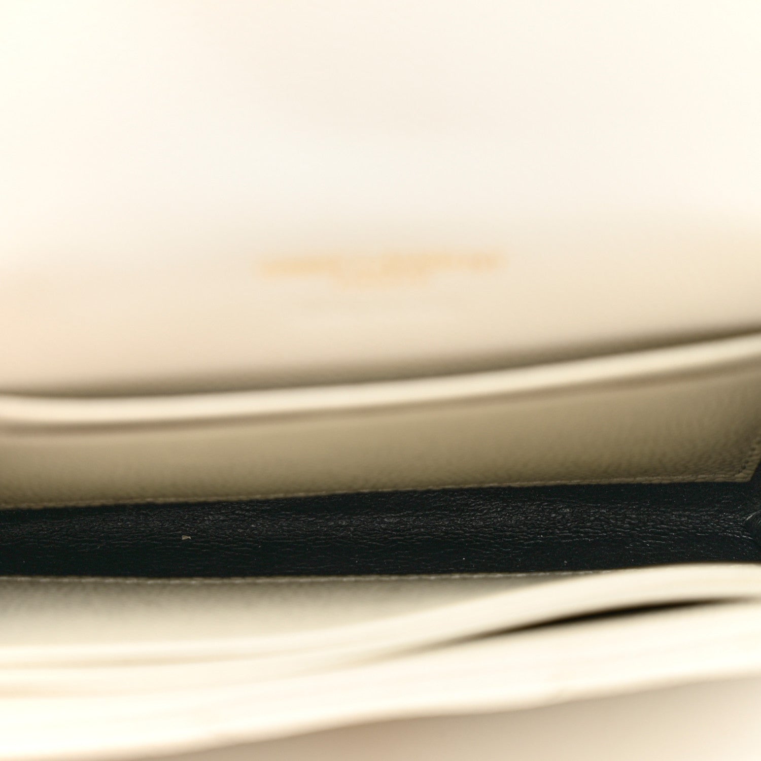 Saint Laurent Grain De Poudre Matelasse Chevron Small Monogram Envelope Wallet Crema Soft 5 of 10