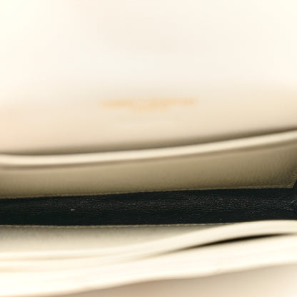 Saint Laurent Grain De Poudre Matelasse Chevron Small Monogram Envelope Wallet Crema Soft 5 of 10