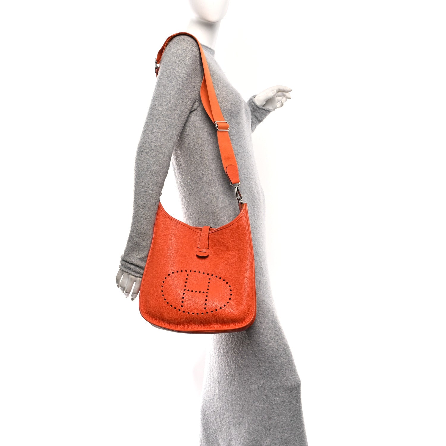 Hermes Taurillon Clemence Evelyne III GM Orange 2 of 10