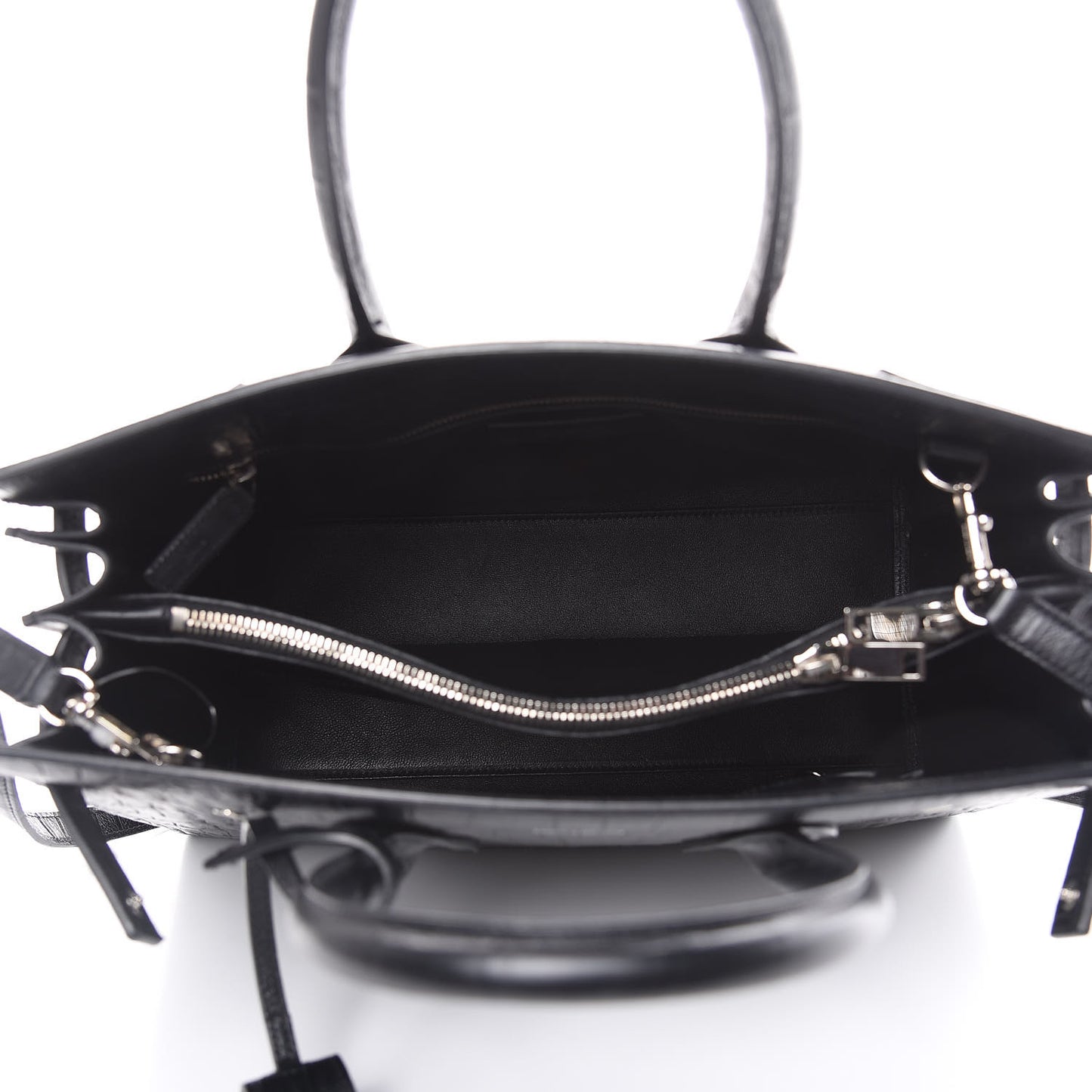 Calfskin Crocodile Embossed Small Sac de Jour Black