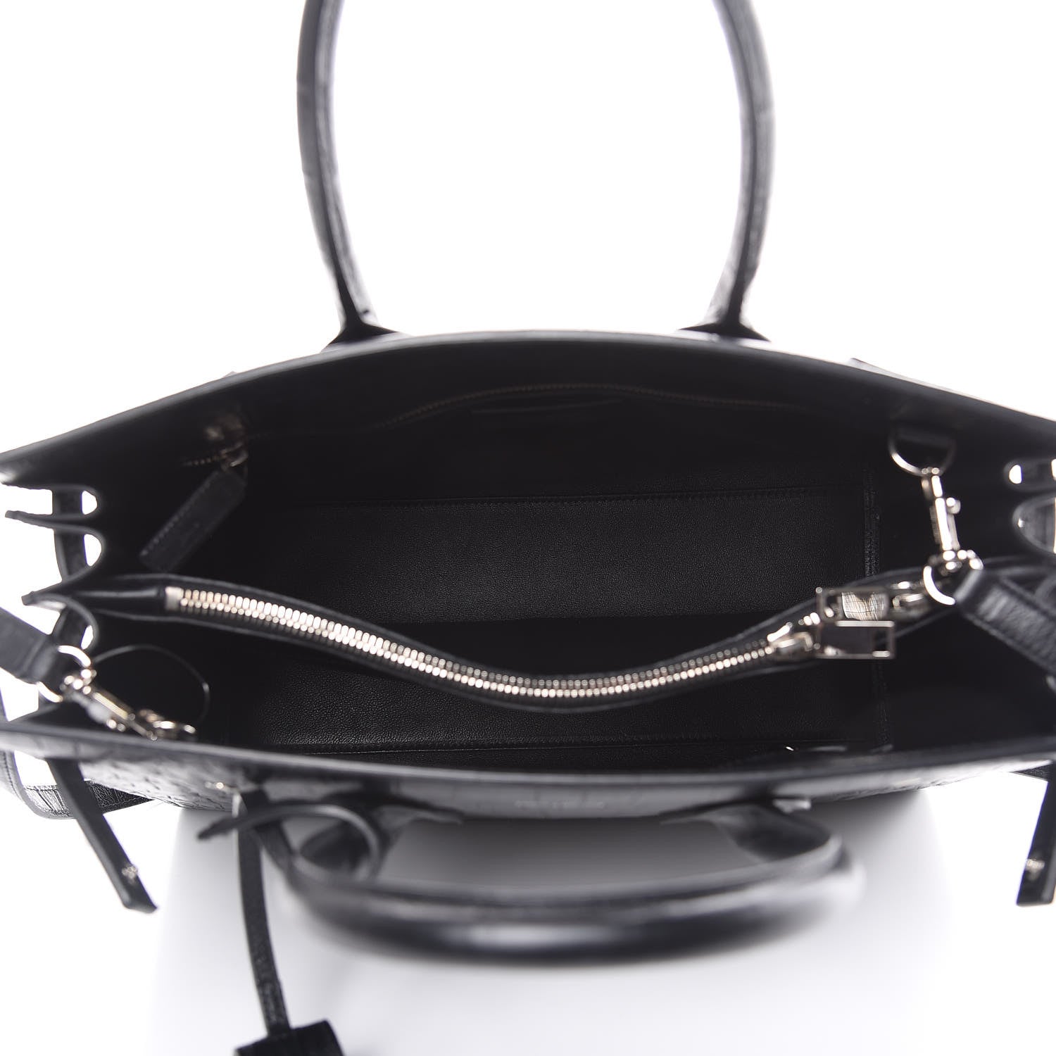Saint Laurent Calfskin Crocodile Embossed Small Sac de Jour Black 5 of 11