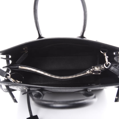 Saint Laurent Calfskin Crocodile Embossed Small Sac de Jour Black 5 of 11