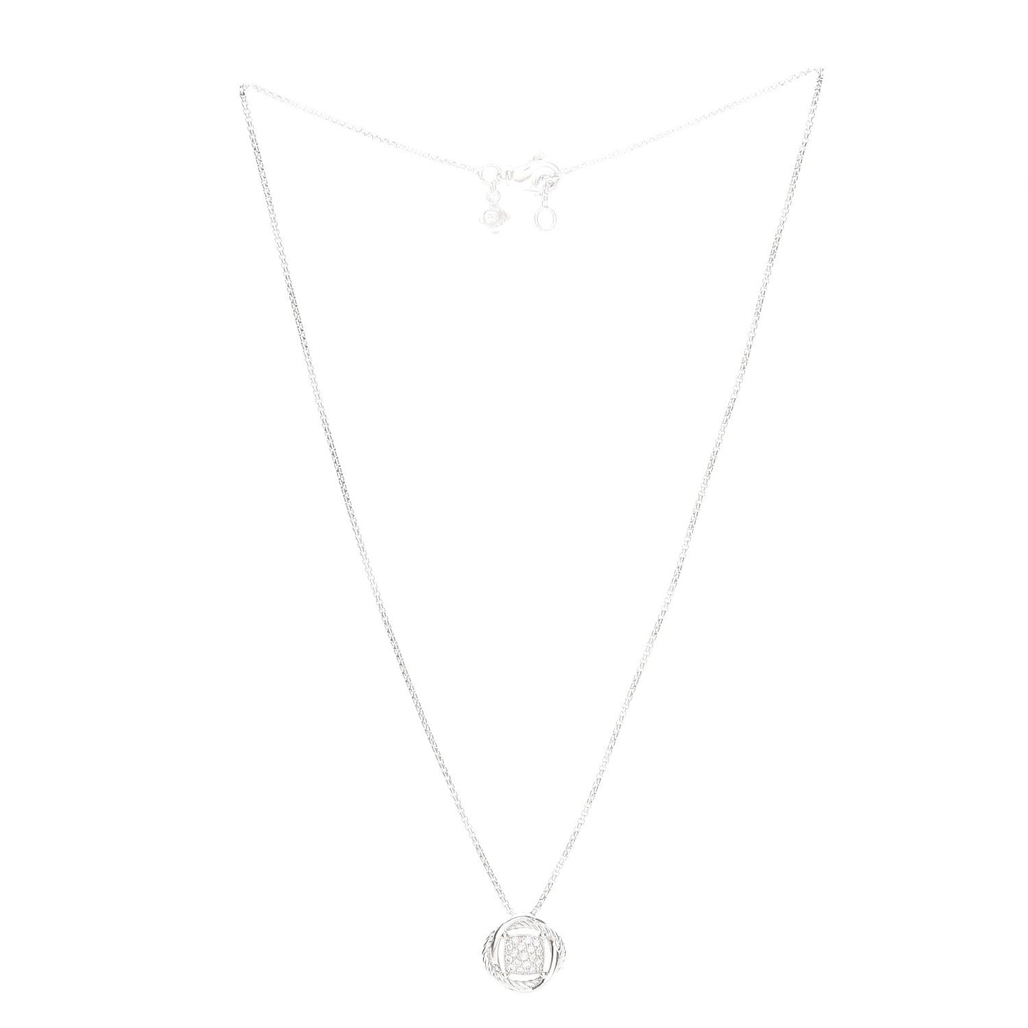 Sterling Silver Diamond 7mm Infinity Pendant Necklace