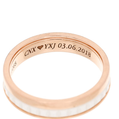 Boucheron 18K Pink Gold Ceramic Quatre White Edition Wedding Band Ring 47 4.25 59/8.75 6 of 6